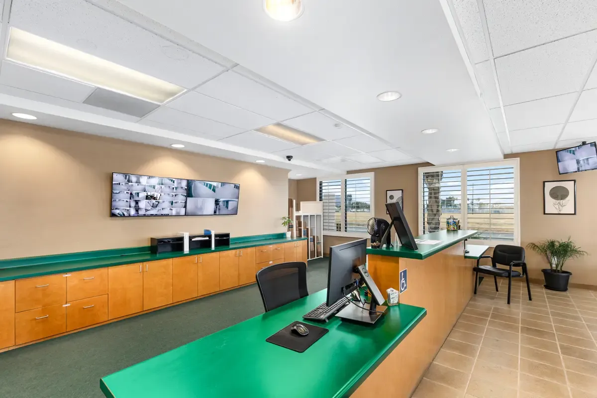 Front office of storage facility.