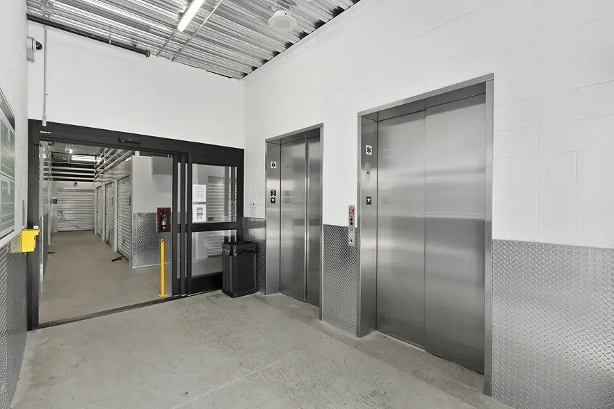 Elevator access indoor storage.