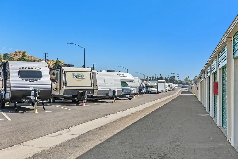 Outdoor RV storage spaces.