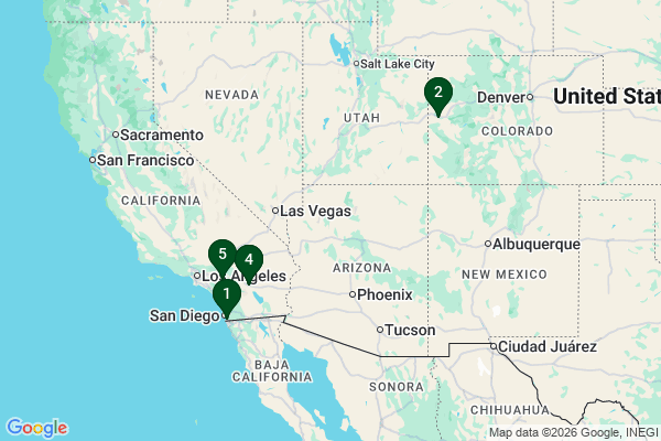 Map showing facility locations